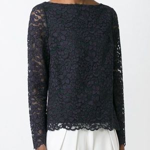Tory Burch Lace Boat Neck Top